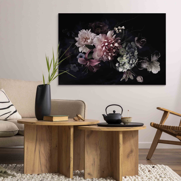 Canvas Print Dutch Bouquet - Composition With Flowers on a Black Background 151214 additionalImage 11