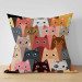 Decorative Microfiber Pillow Colorful Animals - Drawing Composition With Cats in Different Colors 151314 additionalThumb 4