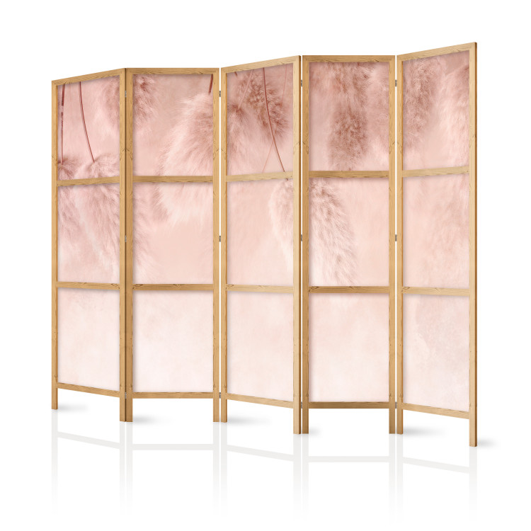 Room Divider Pastel Plants - Fluffy Flowers in Boho Style on a Pink Background II [Room Dividers] 151414 additionalImage 5