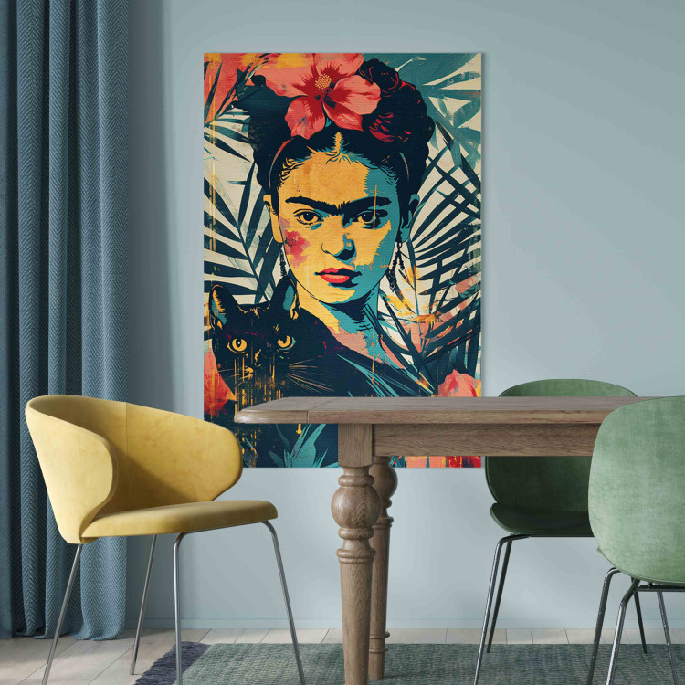 Large canvas print Frida Kahlo - A Portrait of the Artist Inspired by the Risograph Technique [Large Format] 152214 additionalImage 5