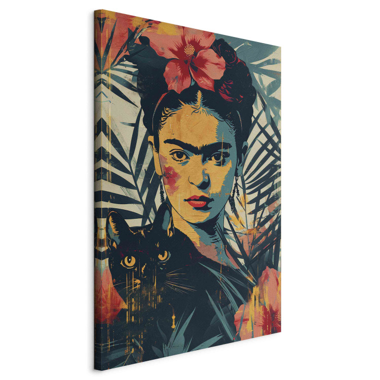 Large canvas print Frida Kahlo - A Portrait of the Artist Inspired by the Risograph Technique [Large Format] 152214 additionalImage 2