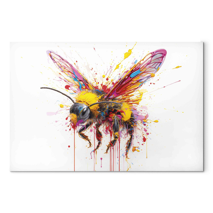 Canvas Collectable Bee - Colorful and Painterly Insect on a White Background 159514