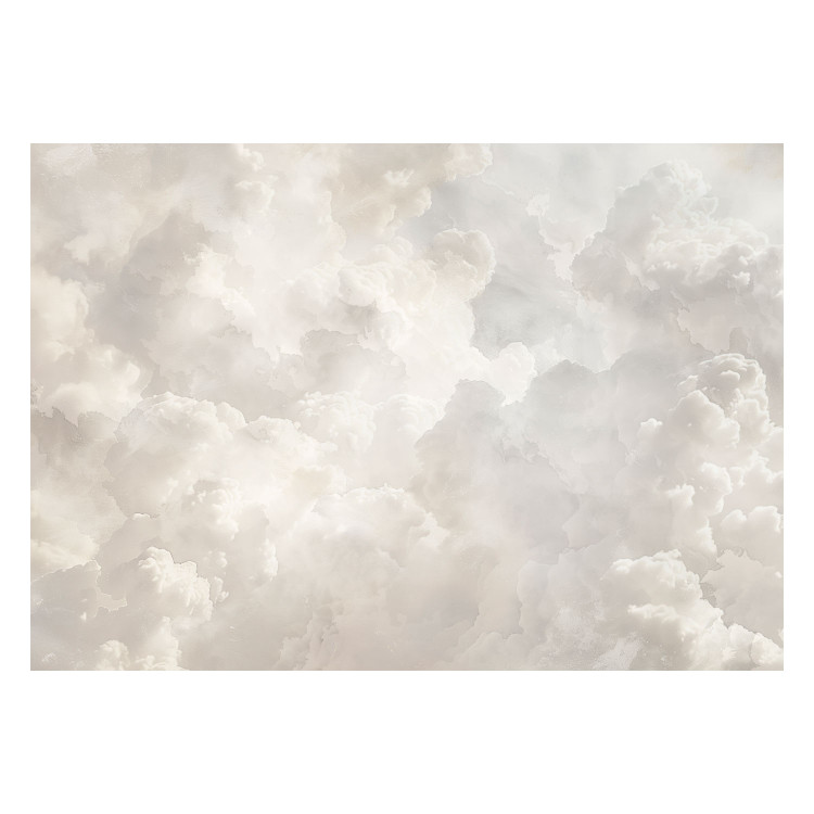 Photo Wallpaper Bright Texture of Clouds - Delicate Sky in Sepia and White Colors 159914 additionalImage 1