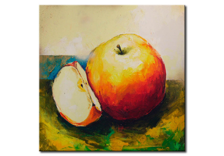 Canvas Art Print Rustic Still Life (1-piece) - painted red apples 46814