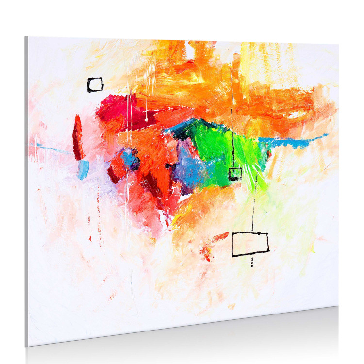 Canvas Print Passion (1-piece) - Abstraction with a colourful motif on a white background 48414 additionalImage 2