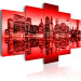 Canvas Red glow over New York - 5 pieces 58314 additionalThumb 2