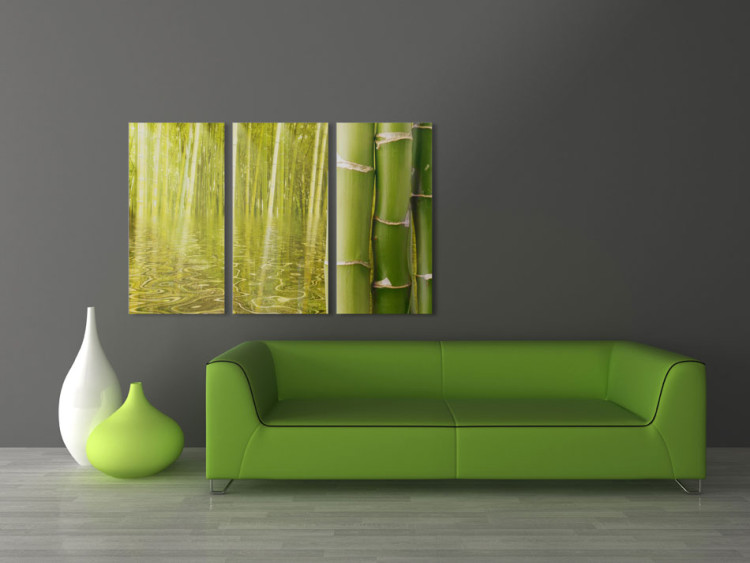 Canvas Print Bamboo reflected on water 58814 additionalImage 3