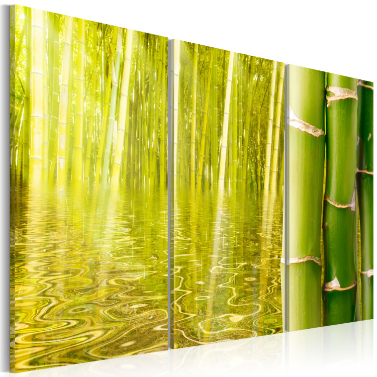 Canvas Print Bamboo reflected on water 58814 additionalImage 2