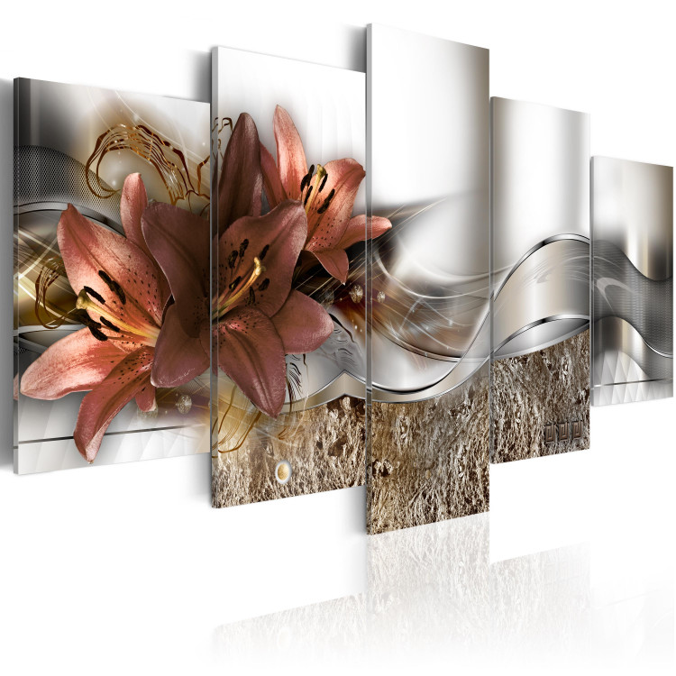 Canvas Print Lily Marsala and Abstraction 64714 additionalImage 2