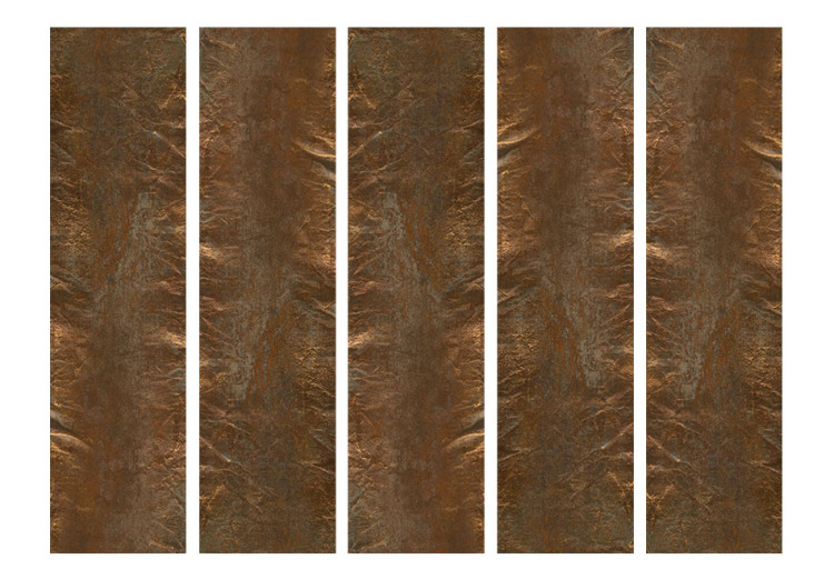Room Divider Screen Copper Elegance II - artistic fabric texture with a copper motif 95614 additionalImage 3