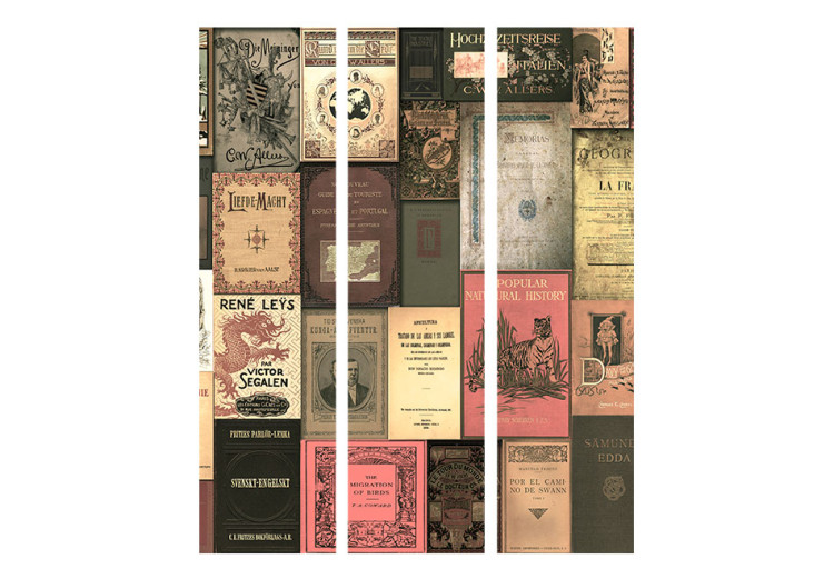 Folding Screen Bookish Paradise - romantic mosaic texture from covers of retro books 97914 additionalImage 3
