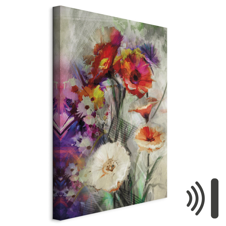Canvas Two-Tone Gerberas (1-piece) - Rustic Beige-Red Flowers 98214 additionalImage 8
