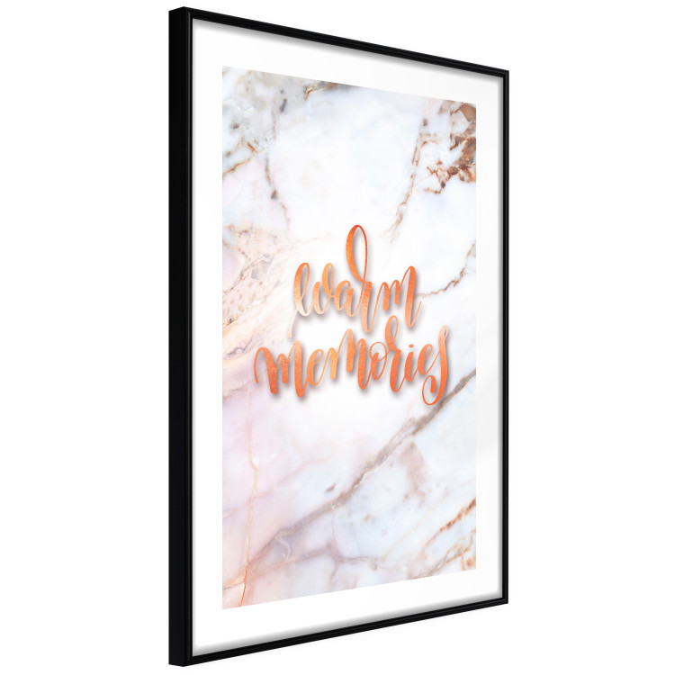 Wall Poster Warm memories - orange English text on a marble background 114324 additionalImage 18