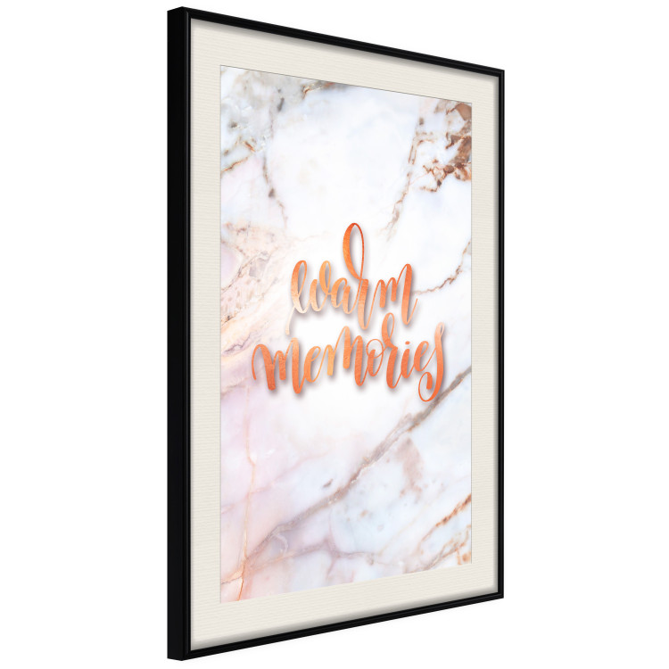 Wall Poster Warm memories - orange English text on a marble background 114324 additionalImage 16