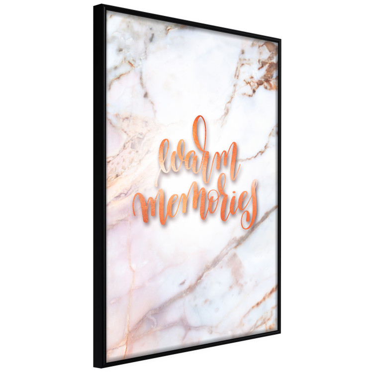 Wall Poster Warm memories - orange English text on a marble background 114324 additionalImage 14