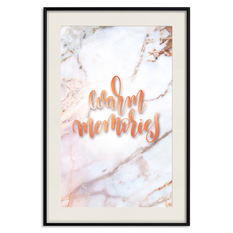 Wall Poster Warm memories - orange English text on a marble background 114324 additionalImage 9