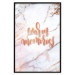 Wall Poster Warm memories - orange English text on a marble background 114324 additionalThumb 3
