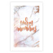 Wall Poster Warm memories - orange English text on a marble background 114324 additionalThumb 2