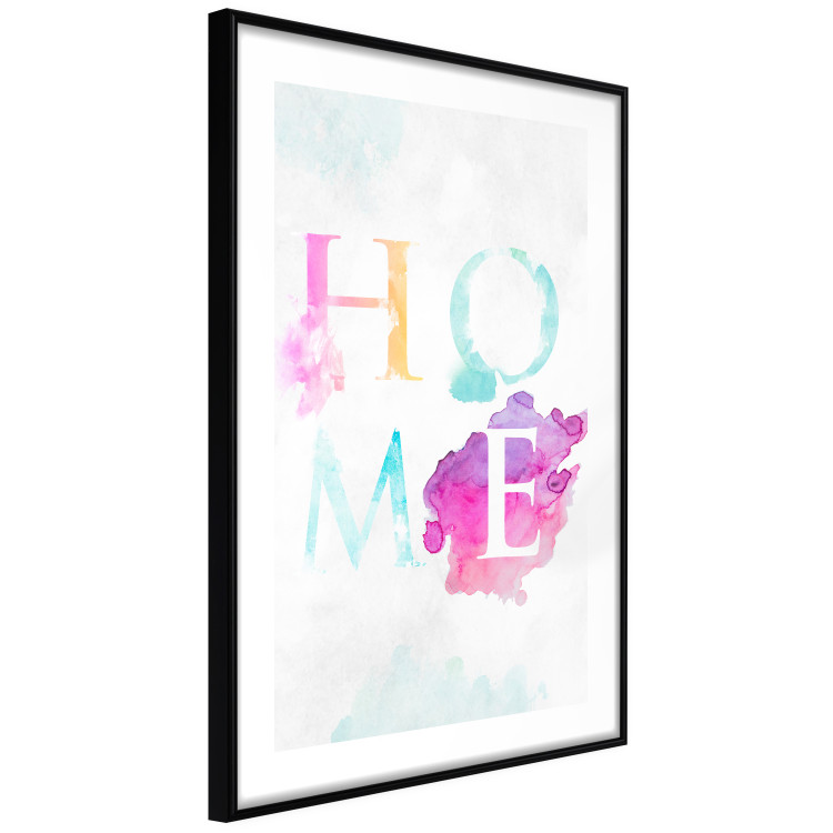 Wall Poster Rainbow Home - colorful English text "home" on a light blue sky background 114424 additionalImage 11