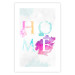 Wall Poster Rainbow Home - colorful English text "home" on a light blue sky background 114424 additionalThumb 25