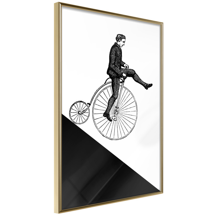 Wall Poster Cyclist - black and white composition with a man on a unicycle 115024 additionalImage 8