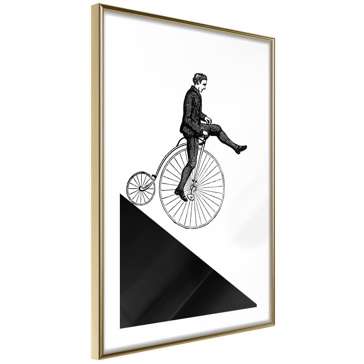 Wall Poster Cyclist - black and white composition with a man on a unicycle 115024 additionalImage 6