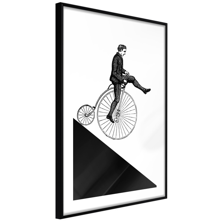 Wall Poster Cyclist - black and white composition with a man on a unicycle 115024 additionalImage 5