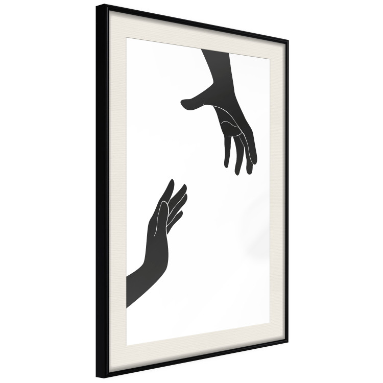 Poster Helping Hand - black and white composition with hands on a uniform background 116324 additionalImage 3