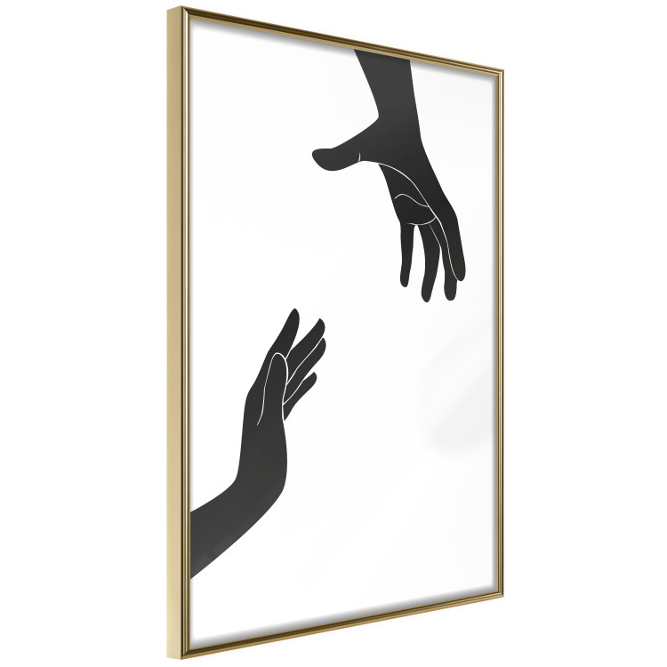 Poster Helping Hand - black and white composition with hands on a uniform background 116324 additionalImage 12