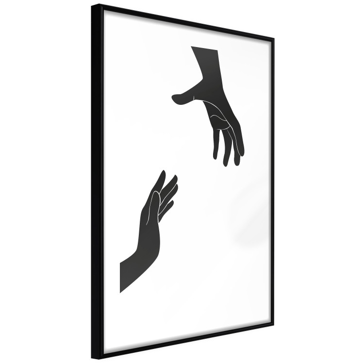 Poster Helping Hand - black and white composition with hands on a uniform background 116324 additionalImage 13