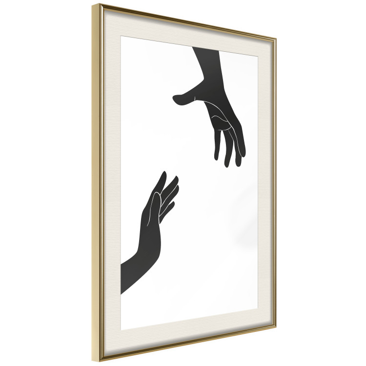 Poster Helping Hand - black and white composition with hands on a uniform background 116324 additionalImage 2
