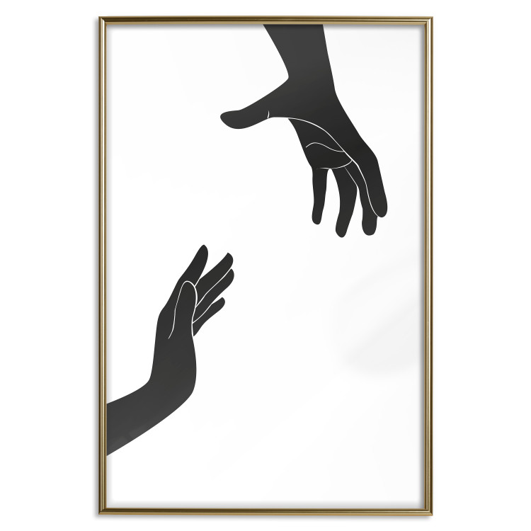 Poster Helping Hand - black and white composition with hands on a uniform background 116324 additionalImage 15