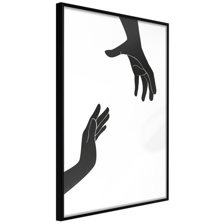 Poster Helping Hand - black and white composition with hands on a uniform background 116324 additionalImage 10