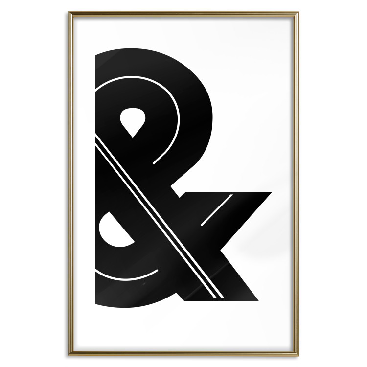 Poster Ampersand - black and white simple composition with a typographic symbol 117124 additionalImage 14