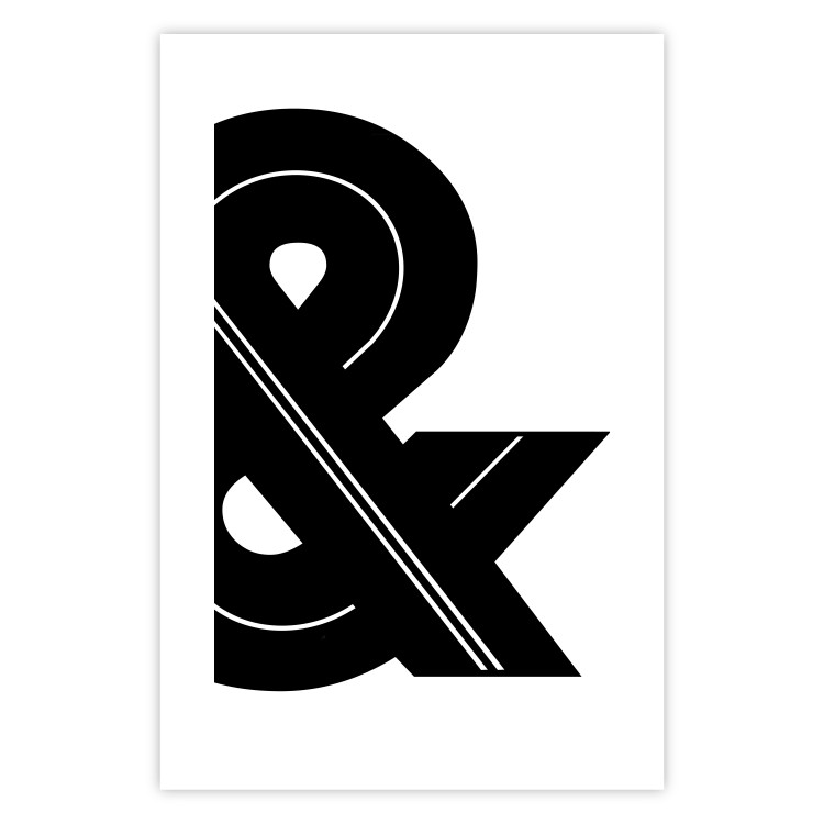 Poster Ampersand - black and white simple composition with a typographic symbol 117124 additionalImage 18