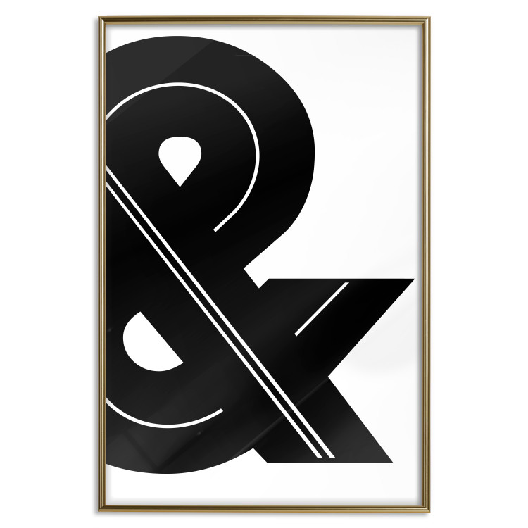 Poster Ampersand - black and white simple composition with a typographic symbol 117124 additionalImage 19