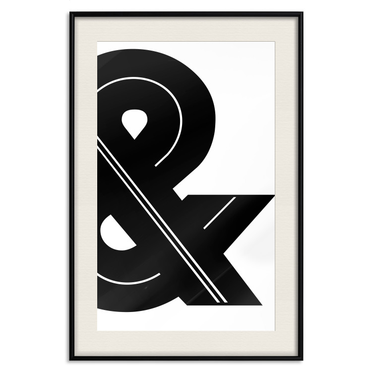 Poster Ampersand - black and white simple composition with a typographic symbol 117124 additionalImage 17