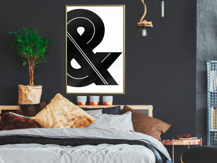 Poster Ampersand - black and white simple composition with a typographic symbol 117124 additionalImage 7