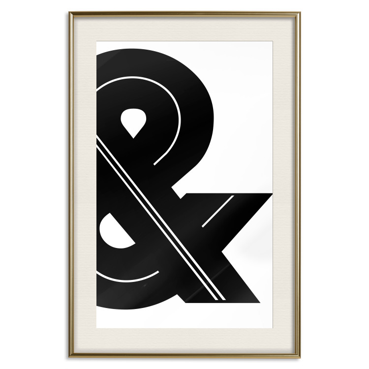 Poster Ampersand - black and white simple composition with a typographic symbol 117124 additionalImage 20