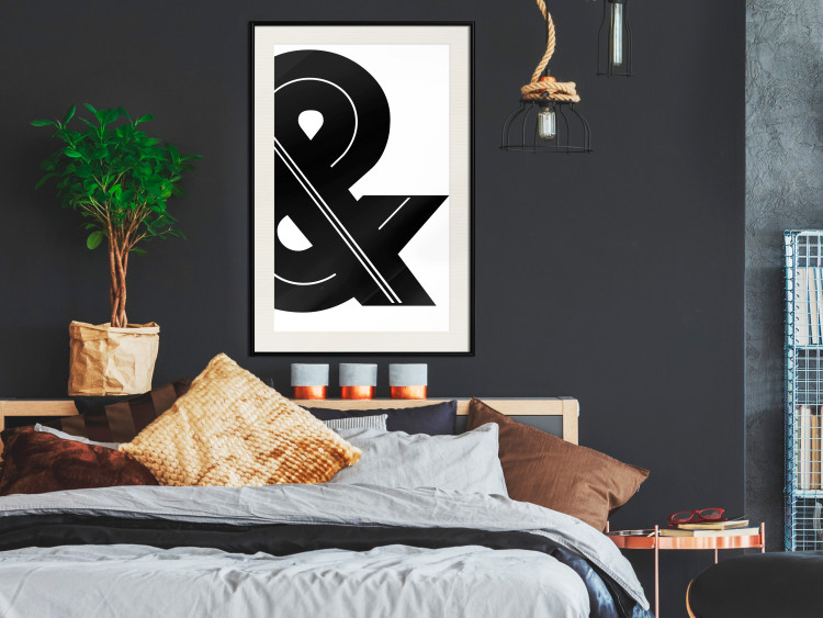 Poster Ampersand - black and white simple composition with a typographic symbol 117124 additionalImage 16