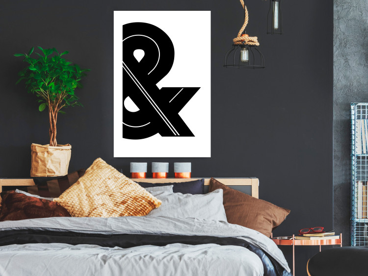 Poster Ampersand - black and white simple composition with a typographic symbol 117124 additionalImage 2