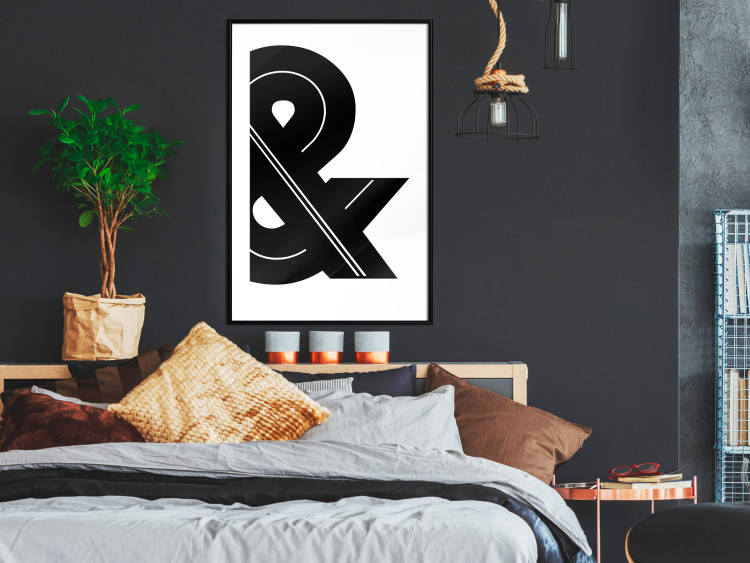 Poster Ampersand - black and white simple composition with a typographic symbol 117124 additionalImage 4