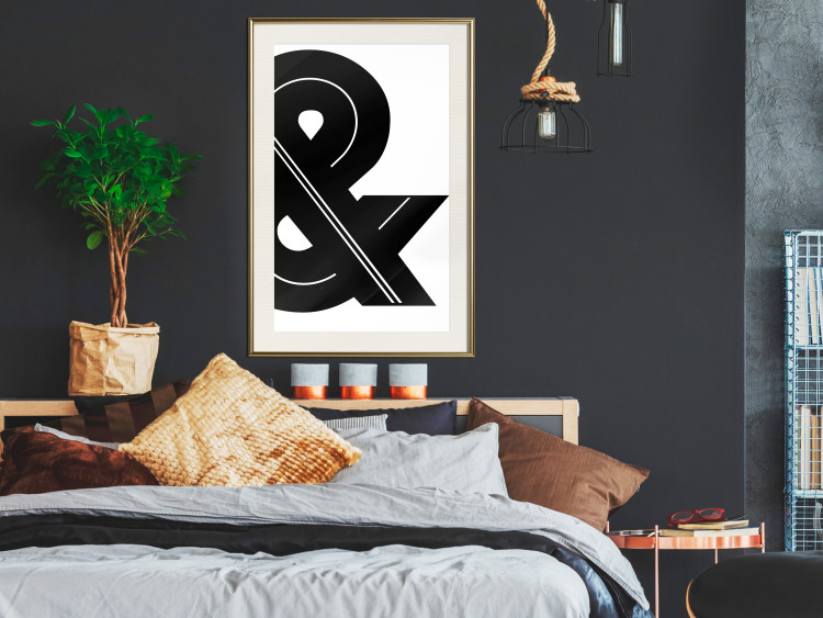 Poster Ampersand - black and white simple composition with a typographic symbol 117124 additionalImage 23