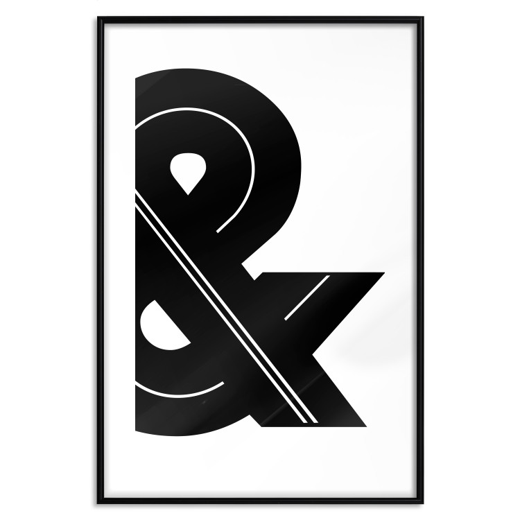Poster Ampersand - black and white simple composition with a typographic symbol 117124 additionalImage 15