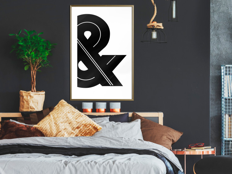Poster Ampersand - black and white simple composition with a typographic symbol 117124 additionalImage 15