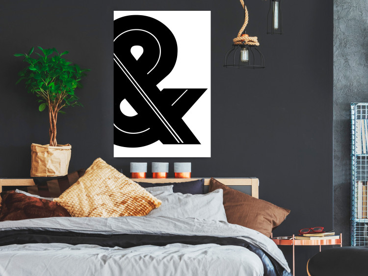 Poster Ampersand - black and white simple composition with a typographic symbol 117124 additionalImage 22