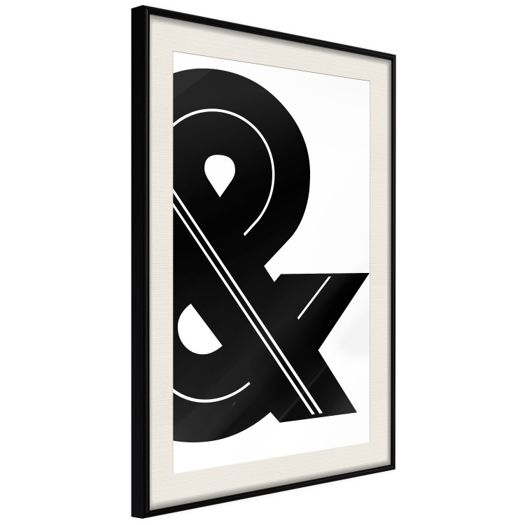Poster Ampersand - black and white simple composition with a typographic symbol 117124 additionalImage 3