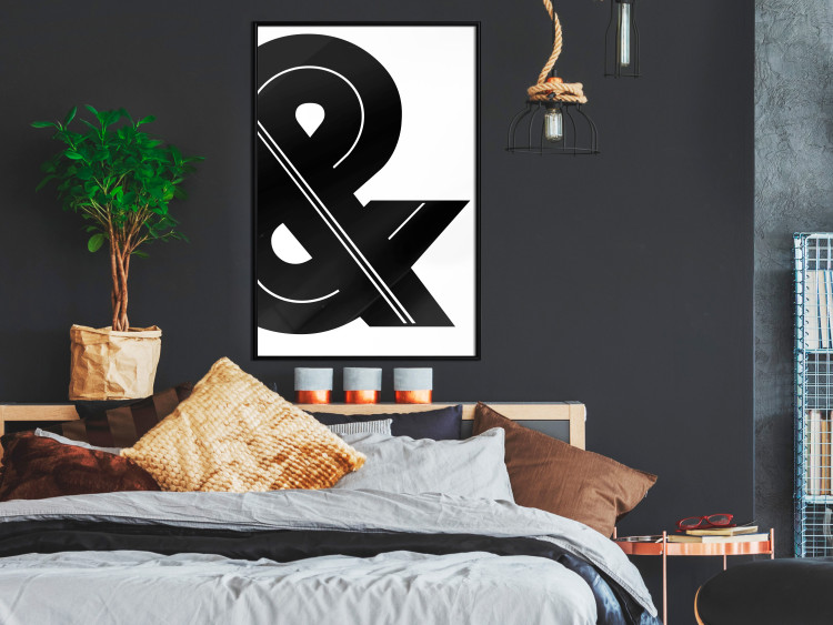Poster Ampersand - black and white simple composition with a typographic symbol 117124 additionalImage 5