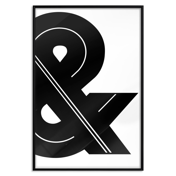 Poster Ampersand - black and white simple composition with a typographic symbol 117124 additionalImage 27