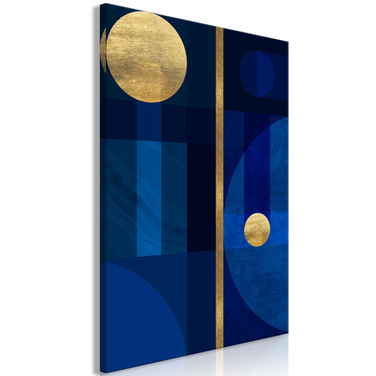 Canvas Print Golden Circles (1-part) - Geometric Shape in Classic Blue 117324 additionalImage 2